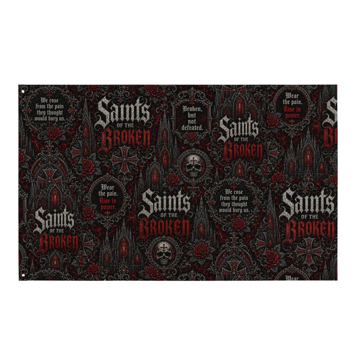 Saints of the Broken Blood Red Gothic Flag
